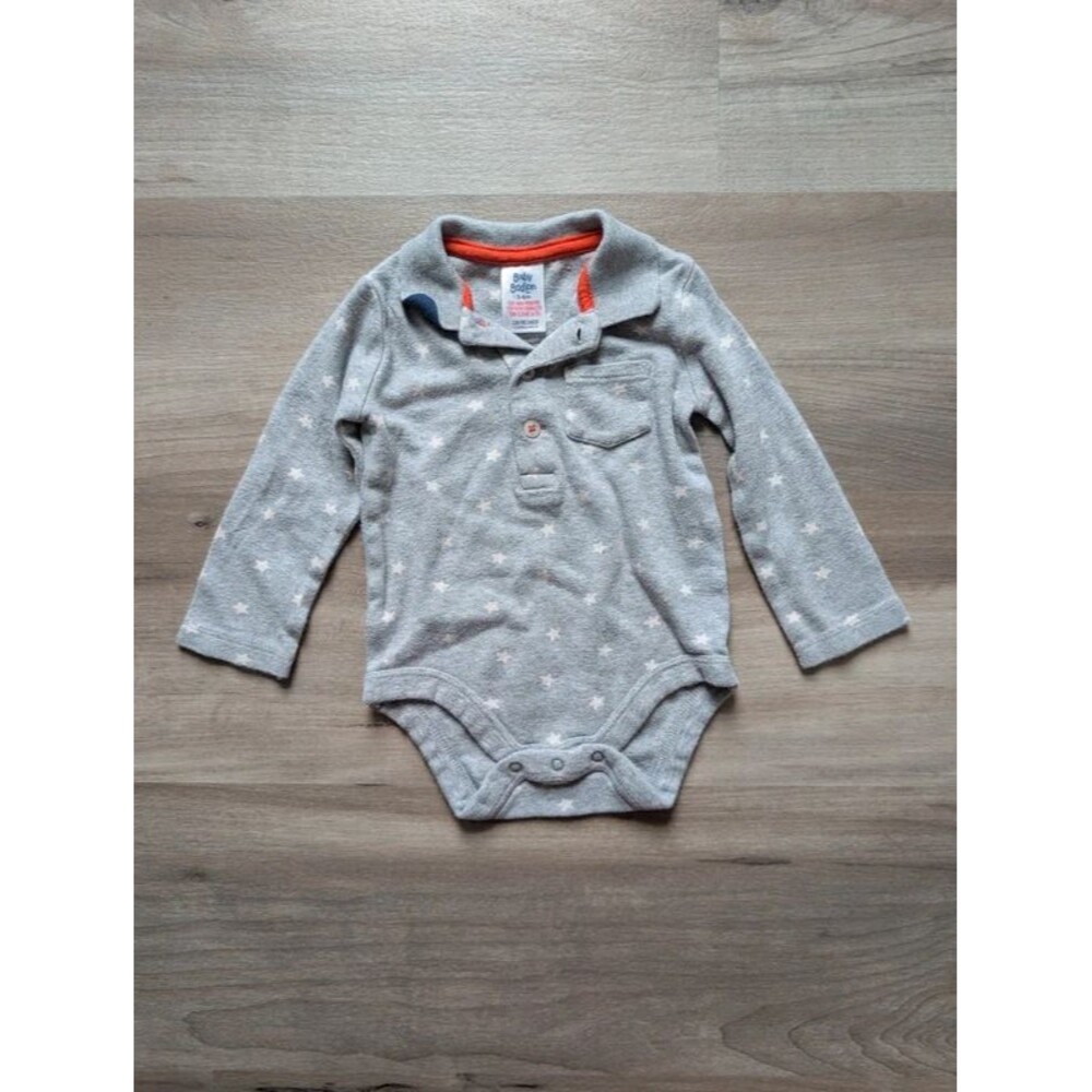 Mini Boden Star Polo Onesie, 3-6M (U1)